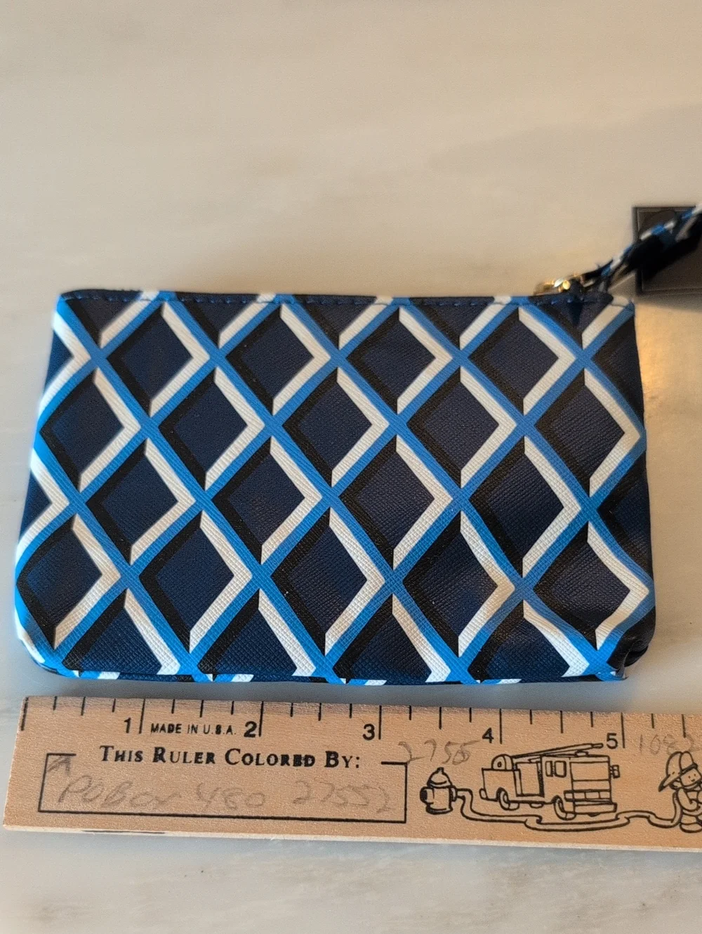 Scout Navy Blue Geo Diamond Zip Pouch